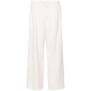 WARDROBE NYC Wide Leg Pleated Tailored Trousers Women WHITE Pants